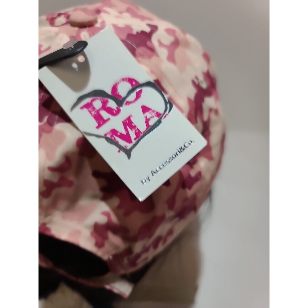 NWT Roma Italia Womens Pink Camo Hat Adjustable Baseball Cap Embroidered - Picture 5 of 11
